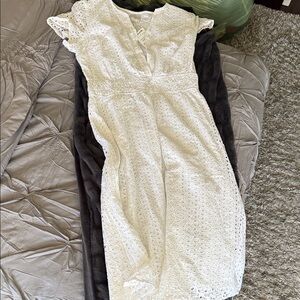 Joie White Eyelet Midi Dress